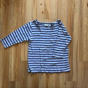 L.L. Bean Breton striped 3/4 sleeve shirt